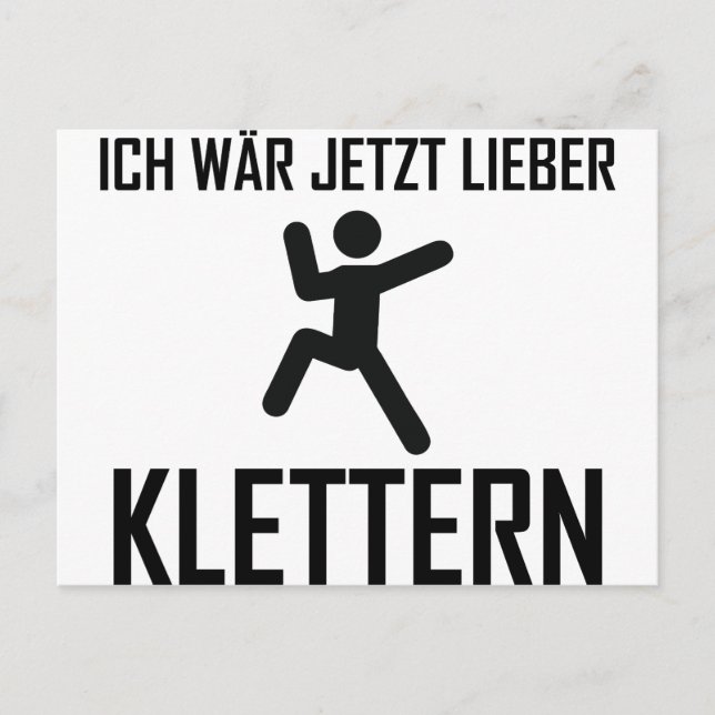 Carte Postale wär jetzt lieber klettern (Devant)