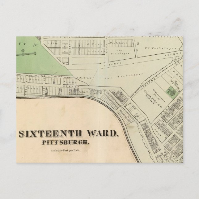 Carte Postale Ward 16 de Pittsburgh, Pennsyvania (Devant)