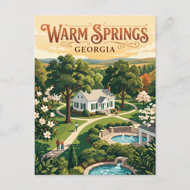 Carte Postale Warm Springs, Géorgie (Devant)