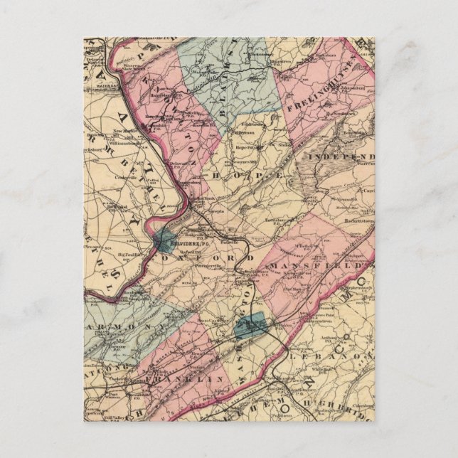 Carte Postale Warren County, NJ (Devant)