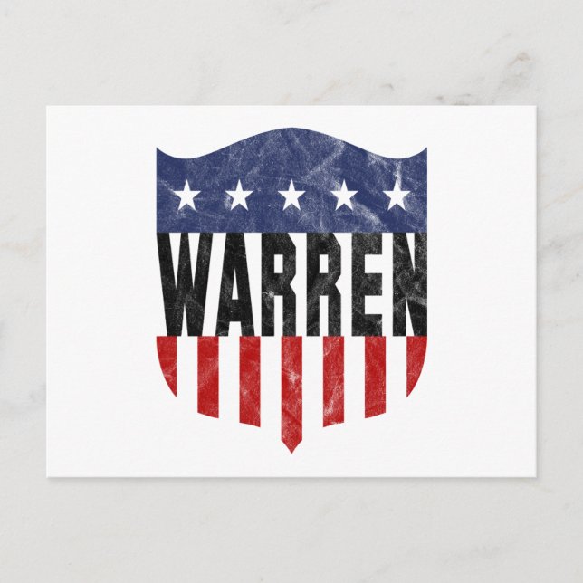 Carte Postale WARREN étoiles et rayures (Devant)