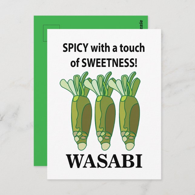 Carte Postale Wasabi Épicé Avec Une Touche De Douceur Wasabi (Devant / Derrière)