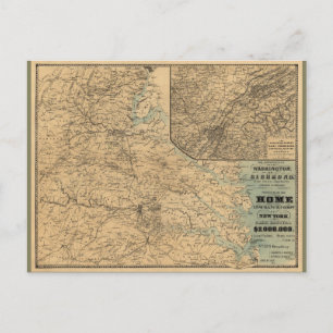 Carte Postale Washington à Richmond Civil War Map (1864)