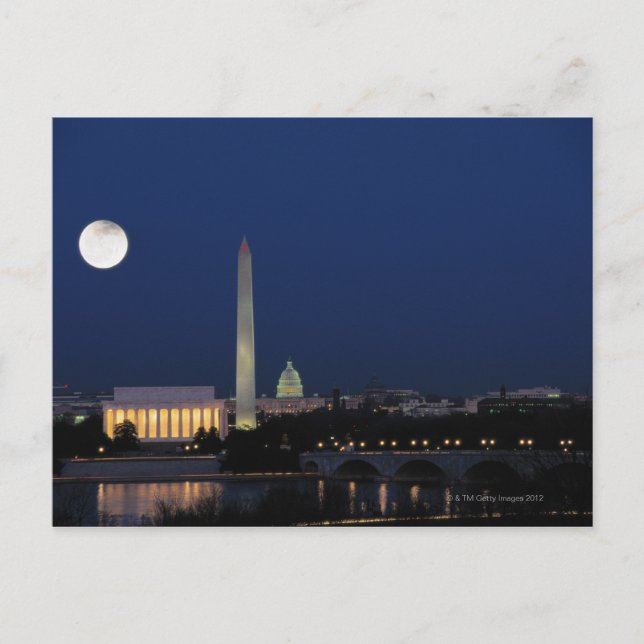 Carte Postale Washington DC à la nuit (Devant)