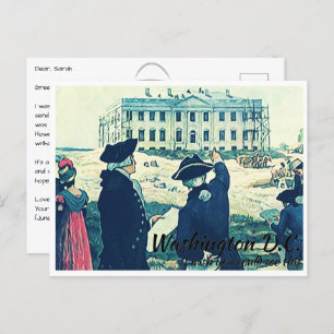 Carte Postale Washington DC Construire la Maison Blanche