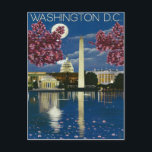 Carte Postale Washington DC la nuit, maison blanche, printemps<br><div class="desc">Image parfaite pour votre nouvelle conception d'impression. Ce pourrait être un beau cadeau ou une "touche finale" pour décorer la maison.</div>