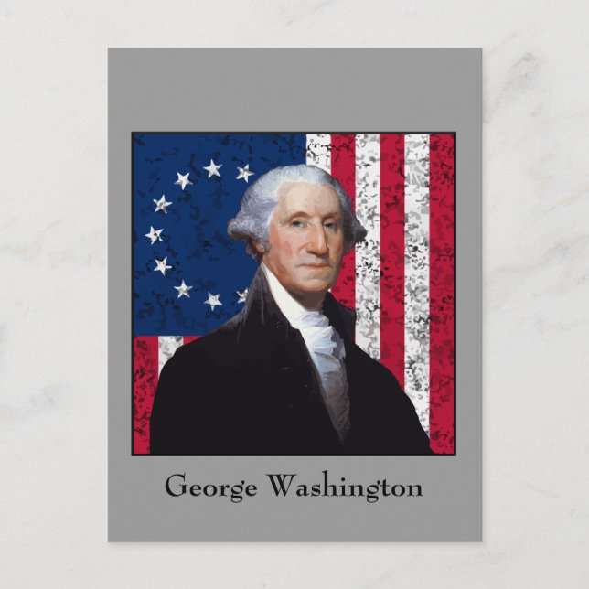 Carte Postale Washington et le drapeau américain (Devant)