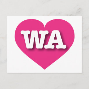 Carte Postale Washington Hot Pink Heart - J'aime WA