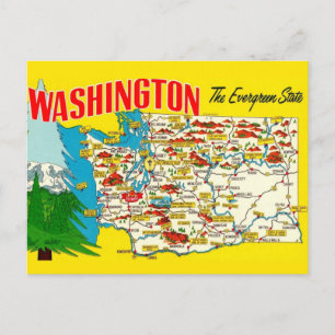Carte Postale Washington - L'Etat À feuillage persistant