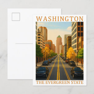Carte Postale Washington l'Etat À feuillage persistant USA Trave