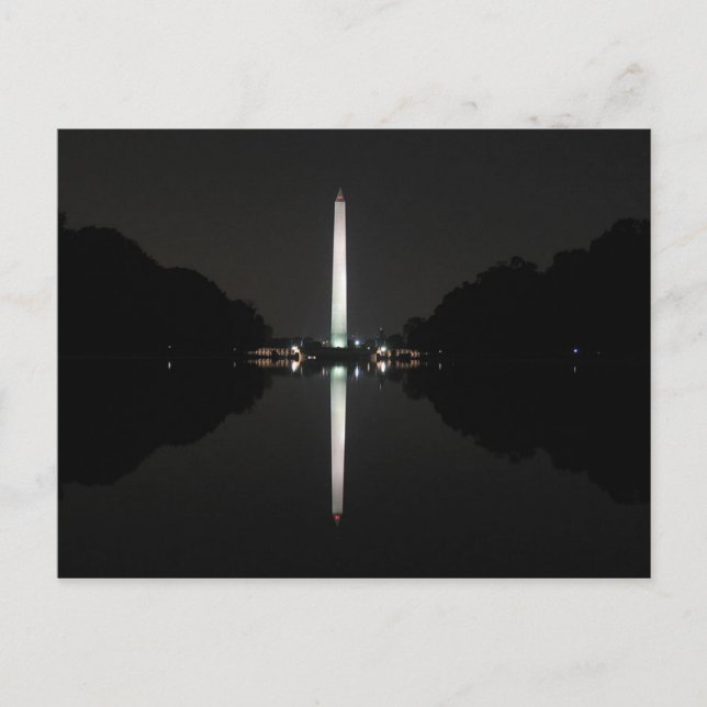 Carte postale Washington Monument la nuit, USA (Devant)
