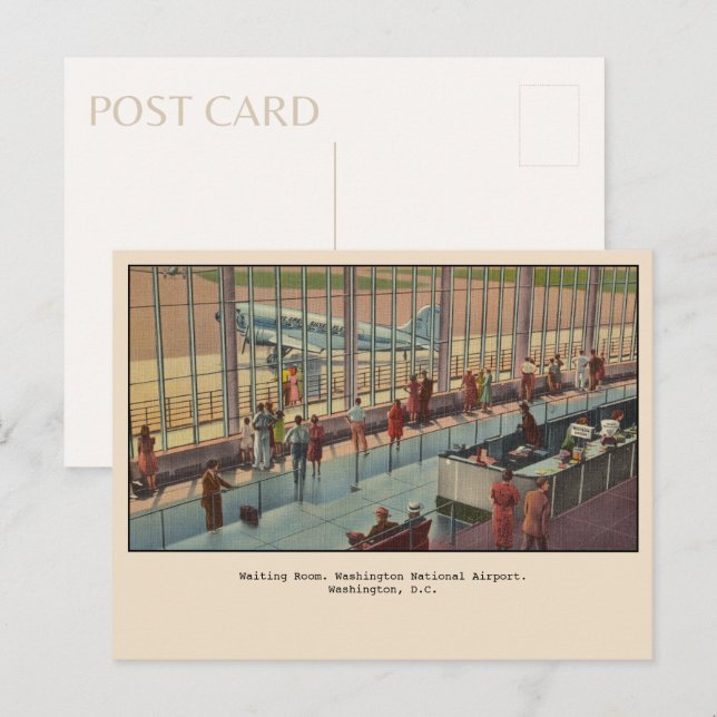 Carte Postale Washington National Airport Washington, D.C. (Devant / Derrière)