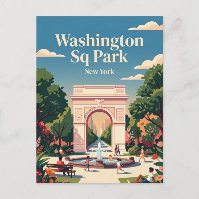 Carte Postale Washington Square Park États-Unis (Devant)