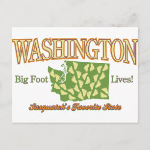 Carte Postale Washington State - Bigfoot Lives !