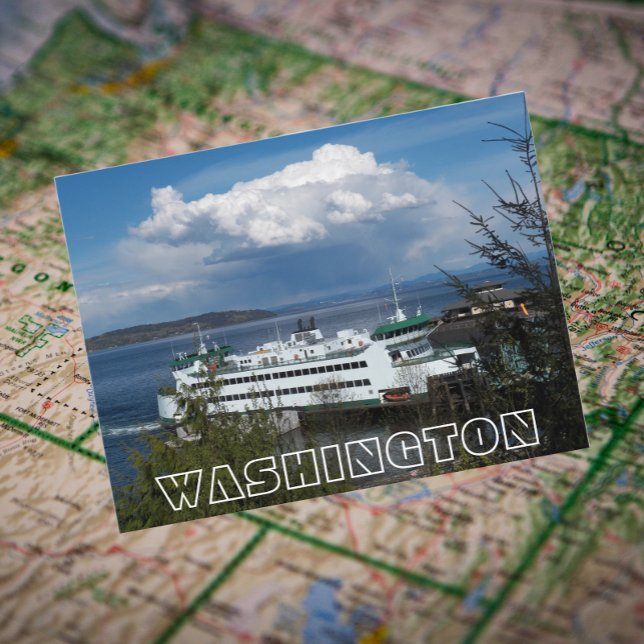 Carte Postale Washington State Ferry Travel Photo (In Situ Map)