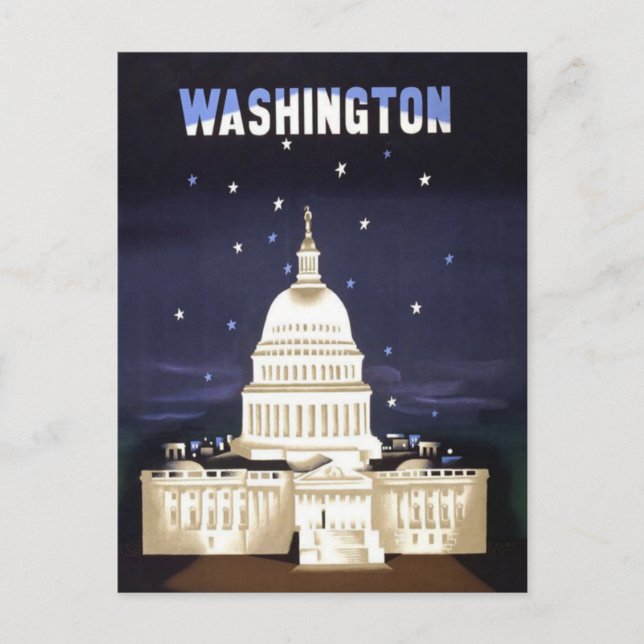 Carte Postale Washington Vintage Travel (Devant)