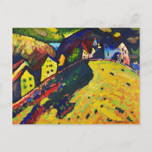 Carte Postale Wassily Kandinsky. Maisons à Murnau. Expressionnis