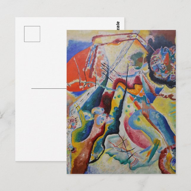 Carte Postale Wassily Kandinsky Rouge tache classique Art Abstra (Devant / Derrière)