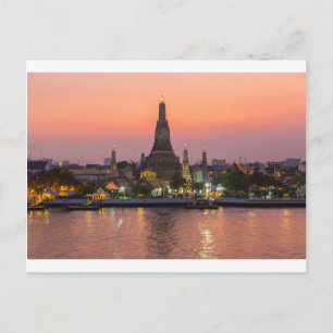 Carte Postale Wat Arun Temple Bangkok Thaïlande au coucher du so