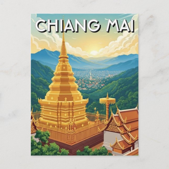 Carte Postale  Wat Phrathat Doi Suthep Chiang Mai Thaïlande (Devant)