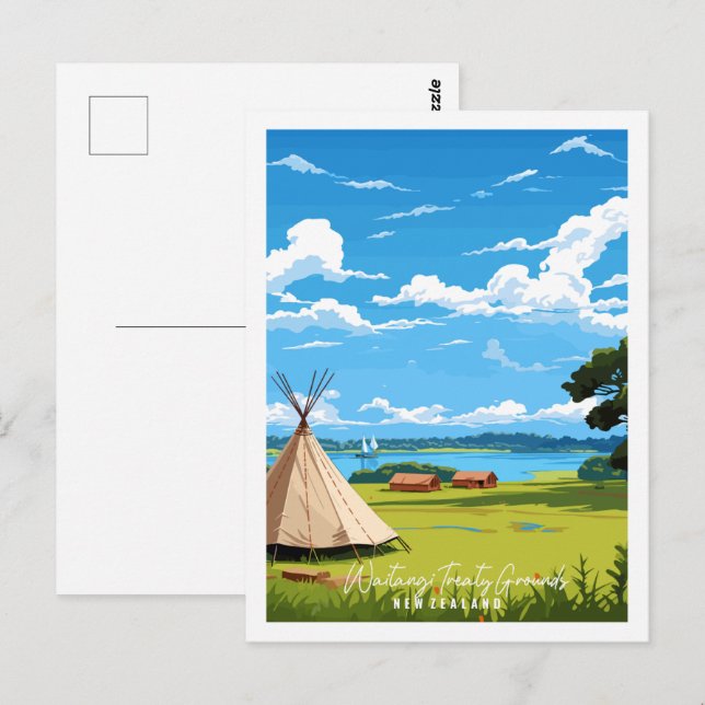 Carte Postale Watangi Treaty Grandes Nouvelle-Zélande voyage vin (Devant / Derrière)