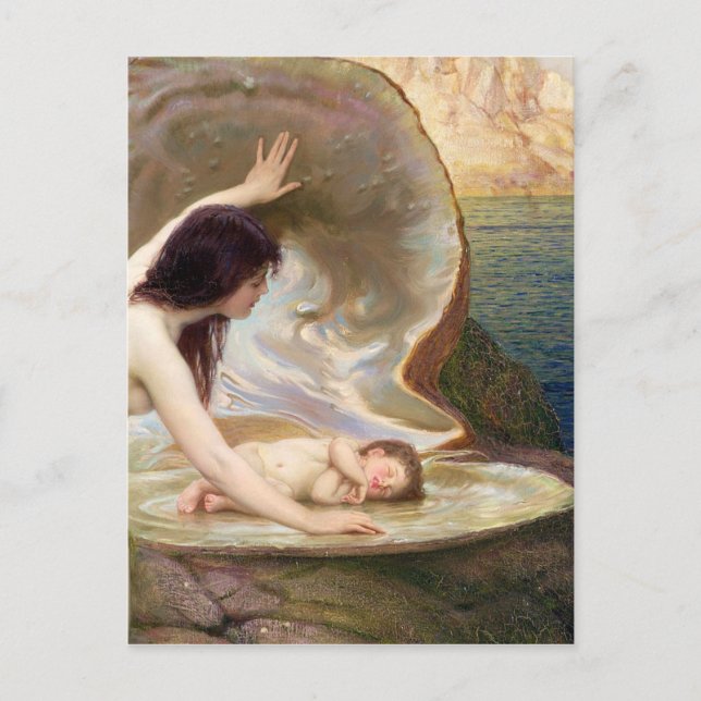 Carte Postale Water Baby - Herbert James Draper (Devant)