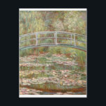 Carte Postale Water Lilies<br><div class="desc">Bridge Over Pond With Water Lilies par Claude Monet. Impressionist, floral masterpiece painting of bridge arching over pond laden with white, pink and yellow tinged water lilies and perhaps other aquatic flowers painted by Claude Monet as part of a series of twelve paintings featuring this water lilies. This famous painting,...</div>