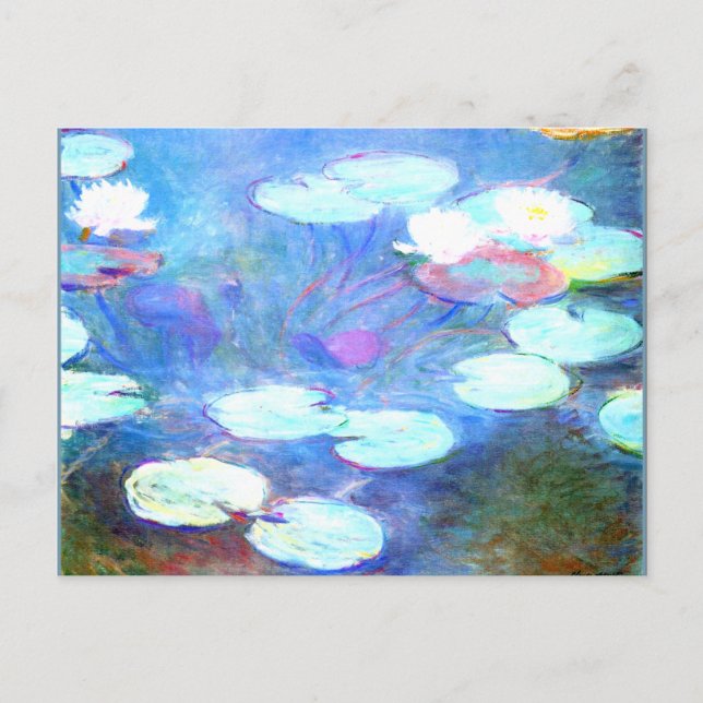 Carte Postale Water Lilies, rose - Beau art de Claude Monet (Devant)