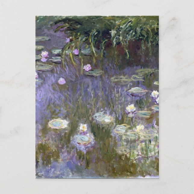 Carte Postale Water Lys 1922 par Claude Monet, French, Purple, (Devant)