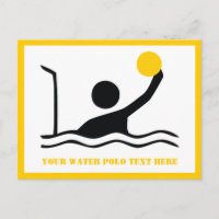 Water polo player black silhouette custom