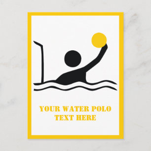 Carte Postale Water polo player black silhouette custom