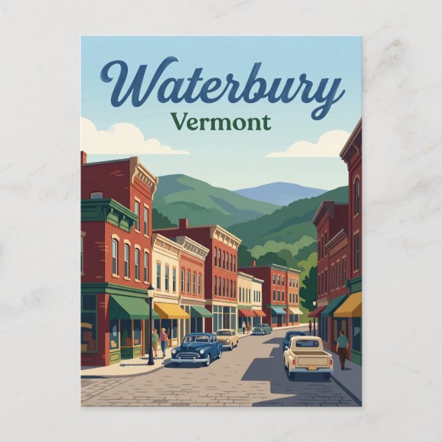 Carte Postale Waterbury Vermont (Devant)