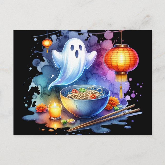Carte Postale Watercolor Hungry Ghost Festival (Devant)