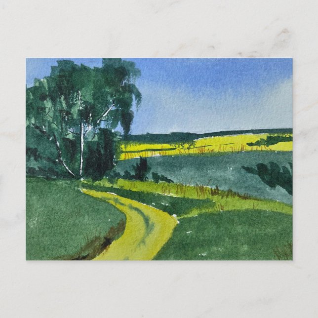 Carte Postale Watercolor Landscape Painting  (Devant)