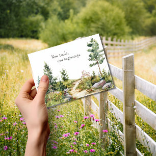 Carte Postale Watercolor Mountain Trail Moving Faire-part