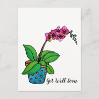 Watercolor Orchid Plant