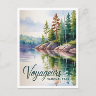 Carte Postale Watercolor Painting of Voyageurs National Park