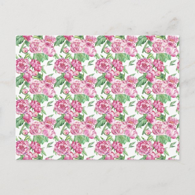Carte Postale Watercolor peony (Devant)