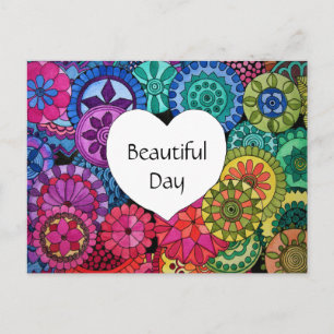 Carte Postale Watercolor Rainbow Mandala With Heart