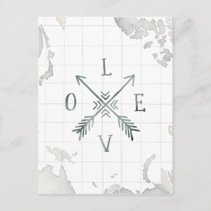 Carte Postale Watercolor Wanderlust Adventure III   Amour