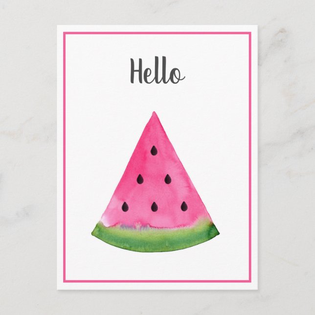 Carte Postale Watercolor Watermelon Wedge (Devant)