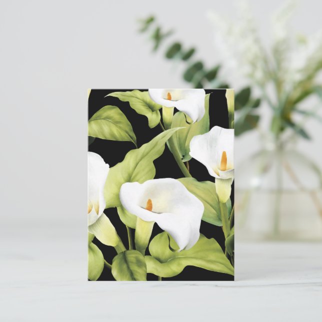 Carte Postale Watercolor White Lily 4 (Debout devant)