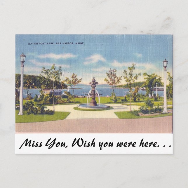 Carte Postale Waterfront, Bar Harbour, Maine (Devant)