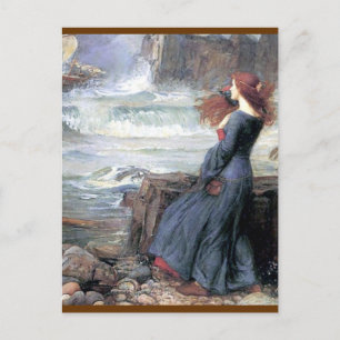 Carte Postale Waterhouse miranda la tempête femme nautique