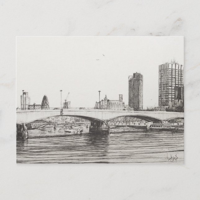 Carte Postale Waterloo Bridge Londres. 31/10/2006 (Devant)