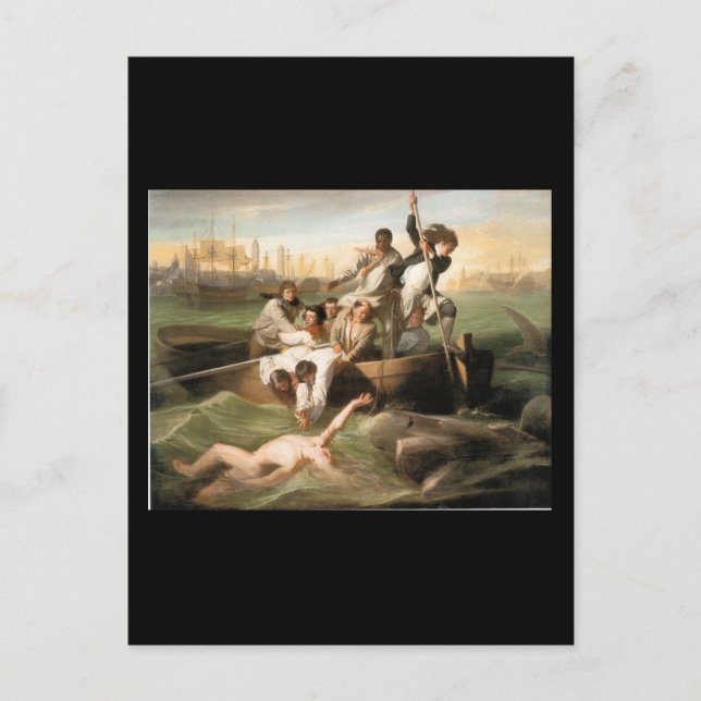 Carte Postale Watson et le requin, par John Singleton Copley (Devant)