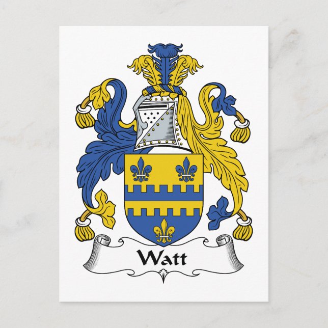Carte Postale Watt Family Crest (Devant)