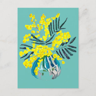 Carte Postale Wattle Mimosa fleurie jaune Australie