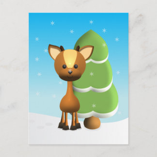 Carte Postale Wayne Deer dans la neige