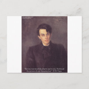Carte Postale WB Yeats "Soul de pèlerin" Citation d'amour Cadeau